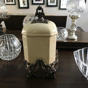 Gracious Goods Provencial Medium Canister w/Stand